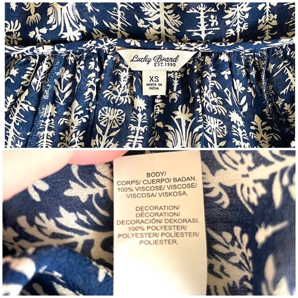 Lucky Brand Pattered, Embroidered Peasant Blouse - Picture 4 of 4